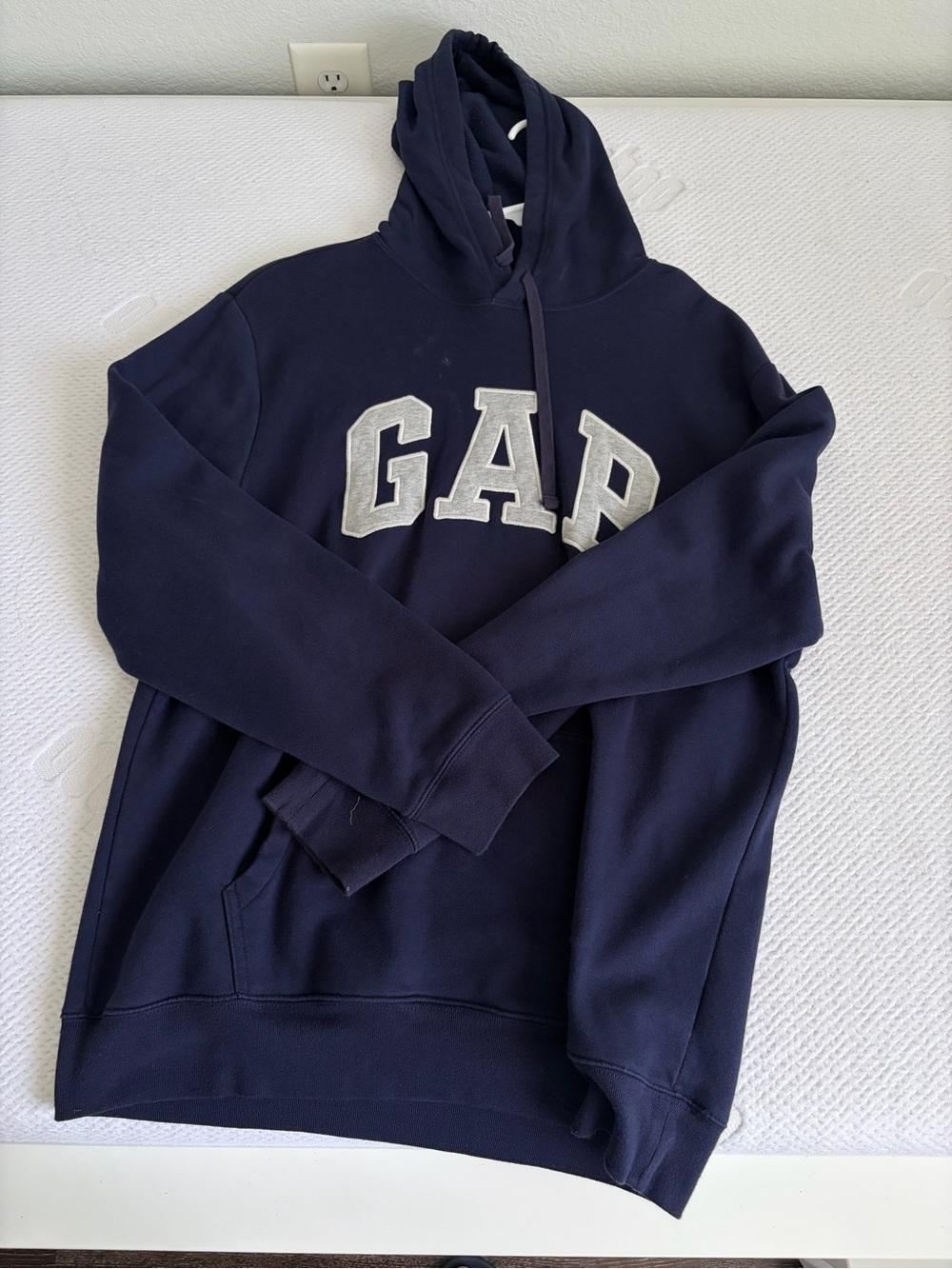 GAP Navy Blue Hoodie with White Logo